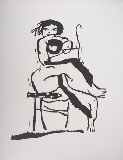 Richard BILAN : Moment intime - Lithographie originale signée 2