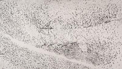 François BEALU : Le chemin de Kebili, 1992 - Gravure originale signée 2