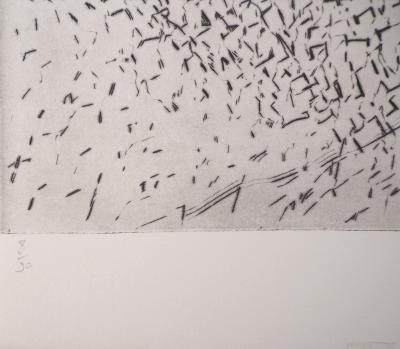 François BEALU : Le chemin de Kebili, 1992 - Gravure originale signée 2