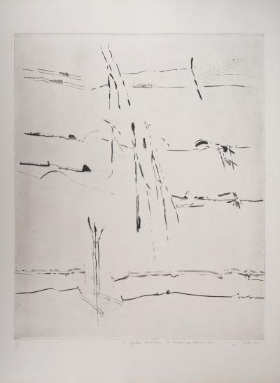 François BEALU : L’hypothèse des sables, 1992 - Gravure originale signée 2