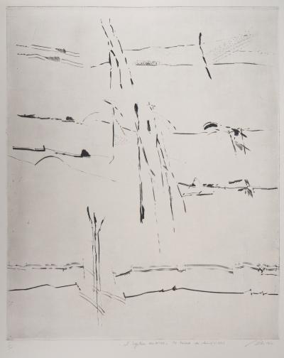 François BEALU : L’hypothèse des sables, 1992 - Gravure originale signée 2