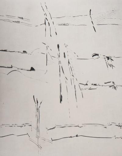 François BEALU : L’hypothèse des sables, 1992 - Gravure originale signée 2