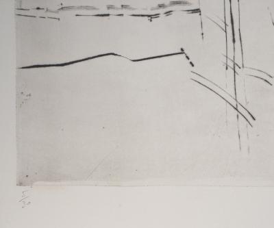 François BEALU : L’hypothèse des sables, 1992 - Gravure originale signée 2
