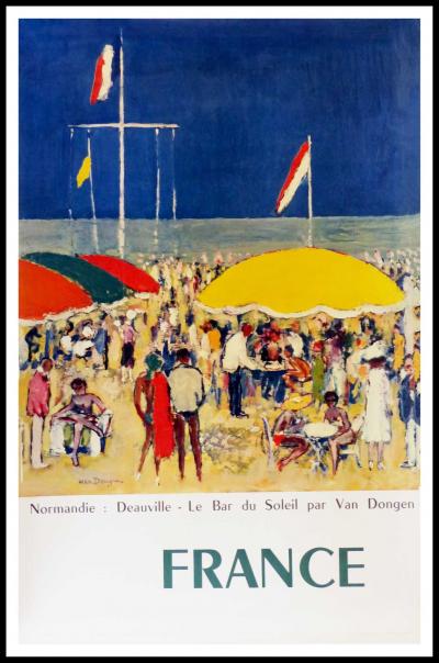 Kees VAN DONGEN - Normandie Deauville le bar au soleil, 1960 - Affiche originale 2