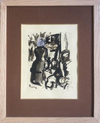 André DIGNIMONT - Projet pour l’illustration de Boule de suif , 1930 - Encre réhaussé à la gouache signée 2