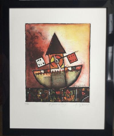 Alain LOISELET - A feu et à sang, 1975 - Gravure signée au crayon 2