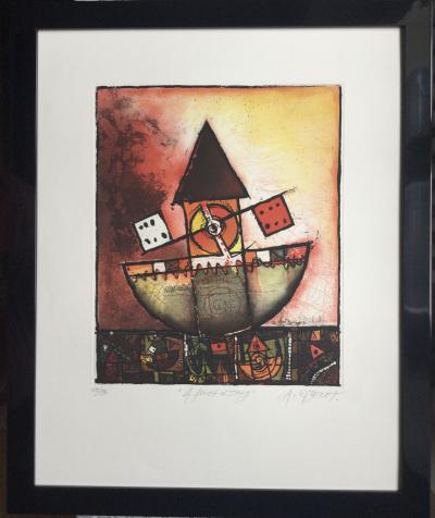 Alain LOISELET - A feu et à sang, 1975 - Gravure signée au crayon 2