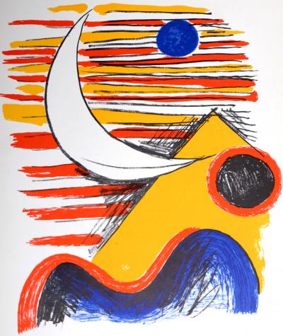 Alexandre CALDER - La Lune et la Montagne Jaune, 1960 - Lithograph 2
