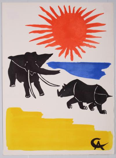 Alexander CALDER -  L’éléphant et le singe de Jupiter, 1966 - Original lithograph 2