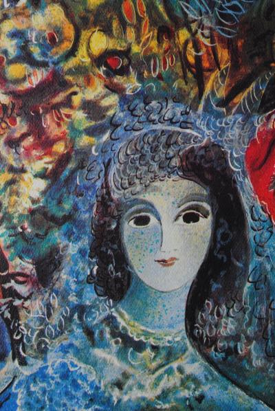 Marc CHAGALL (d’après) - La mariée aux fleurs - Lithographie 2