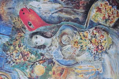 Marc CHAGALL (d’après) - La mariée aux fleurs - Lithographie signée et numérotée 2