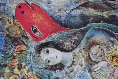 Marc CHAGALL (d’après) : La mariée aux fleurs, Lithographie signée et numérotée, 500ex 2