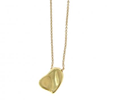 Collier Tiffany & Co en or jaune 18 carats, pendentif coeur coulissant. 2