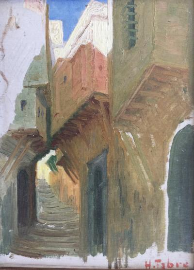 Henri FABRE - Ruelle du Maghreb - Huile sur panneau signée 2