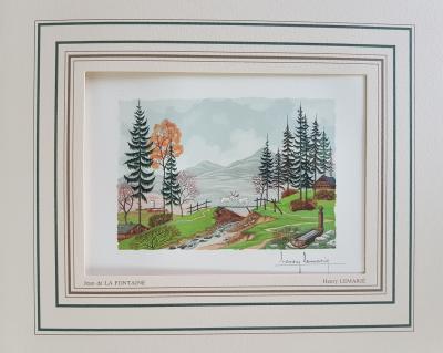 Henry LEMARIE - Les deux chèvres - Gravure sur bois signée au crayon 2