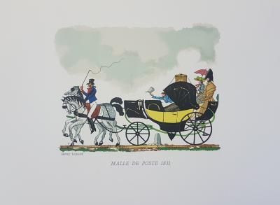 Henry LEMARIE - Malle de poste 1831 - Gravure sur bois originale 2