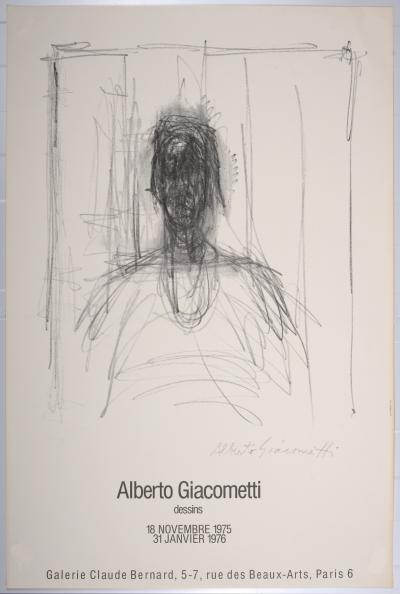 Alberto GIACOMETTI - Alberto - Dessins, Galerie Claude Bernard, 1975 - Original lithographic poster 2