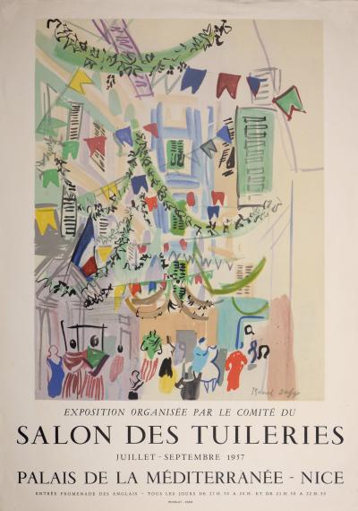 Raoul DUFY- Salon des Tuileries, Exposition au Palais de la Méditerranée, Nice, 1957 - Affiche lithographique originale 2