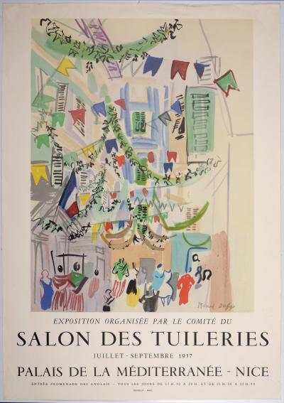 Raoul DUFY- Salon des Tuileries, Exposition au Palais de la Méditerranée, Nice, 1957 - Affiche lithographique originale 2