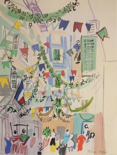 Raoul DUFY- Salon des Tuileries, Exposition au Palais de la Méditerranée, Nice, 1957 - Affiche lithographique originale 2