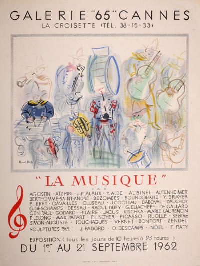 Raoul DUFY- Galerie 65 Cannes, La Musique, 1962 - Affiche lithographique originale 2