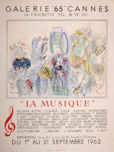Raoul DUFY- Galerie 65 Cannes, La Musique, 1962 - Affiche lithographique originale 2