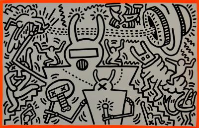 Keith HARING - Keith Haring à la Robert Fraser Gallery, 1983 - Affiche lithographique et sérigraphiée originale 2