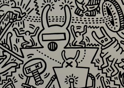 Keith HARING - Keith Haring à la Robert Fraser Gallery, 1983 - Affiche lithographique et sérigraphiée originale 2