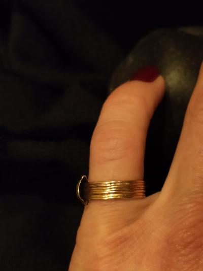 Bague ancienne semainier composée d’anneaux ciselés en or jaune 2