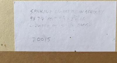 Tom WESSELMANN  - Smoking cigarette in ashtray, 2000 -  Liquitex sur carton - Signé 2