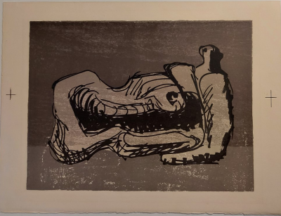 Henry MOORE - Reclining figure, Hommage à San Lazzaro, 1975 -  Lithographie originale 2