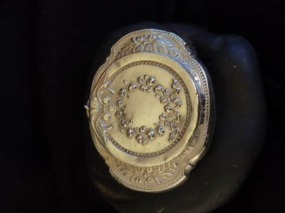 Pendentif poudrier miroir ancien en argent 2