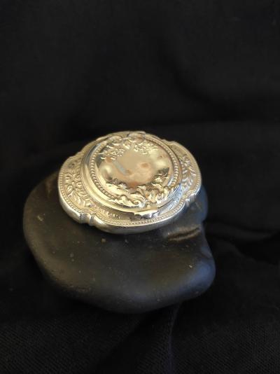 Pendentif poudrier miroir ancien en argent 2