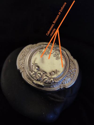 Pendentif poudrier miroir ancien en argent 2