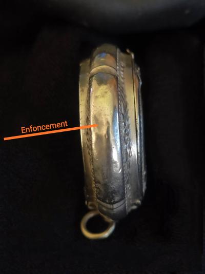 Pendentif poudrier miroir ancien en argent 2