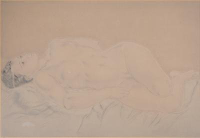 Léonard FOUJITA: Reclining nude, 1930 - Original etching signed in pencil