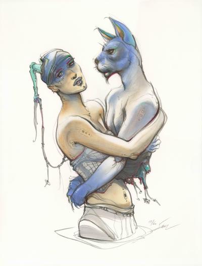 Enki BILAL- Transhumans 1, 2021 - Lithographie originale signée au crayon 2