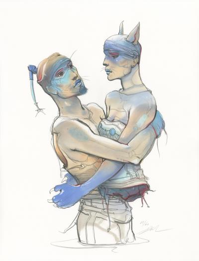 Enki BILAL- Transhumans 3, 2021 - Original lithograph signed in pencil