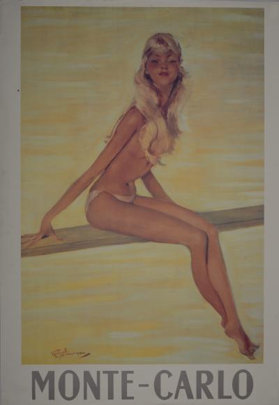 Jean-Gabriel DOMERGUE - Monte Carlo / Brigitte Bardot, c. 1950 - Original offset print 2
