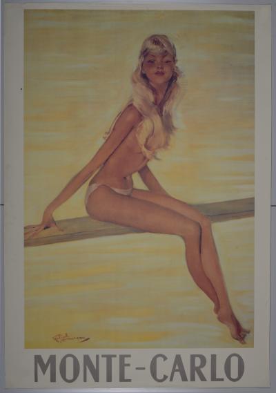 Jean-Gabriel DOMERGUE - Monte Carlo / Brigitte Bardot, c. 1950 - Original offset print 2