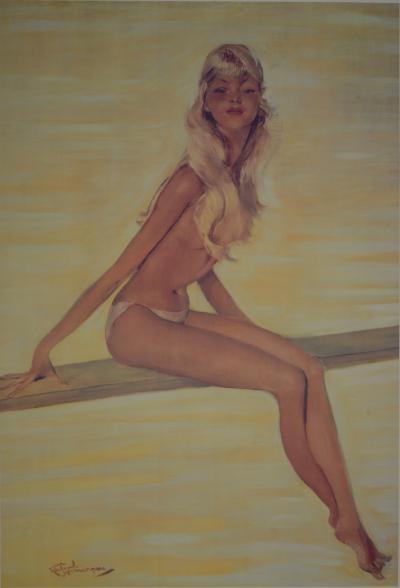 Jean-Gabriel DOMERGUE - Monte Carlo / Brigitte Bardot, c. 1950 - Original offset print 2