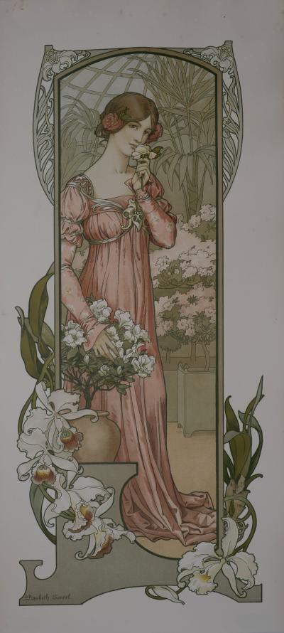 Elisabeth SONREL - Four Flowers, 1900 - Set of 4 original lithographs 2