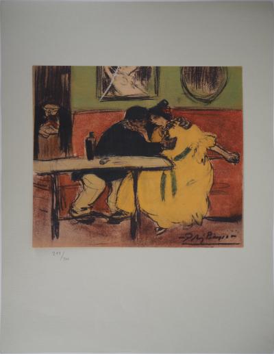 Pablo PICASSO (d'après) : Cabaret à Montmartre - Lithographie, Signée 2