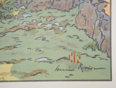 Henri RIVIERE - Bretagne, Le Vieux moulin à Loguivy, 1910 - Lithographie originale Signée 2