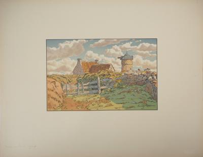 Henri RIVIERE - Bretagne, Le Vieux moulin à Loguivy, 1910 - Lithographie originale Signée 2