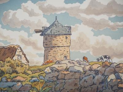 Henri RIVIERE - Bretagne, Le Vieux moulin à Loguivy, 1910 - Lithographie originale Signée 2