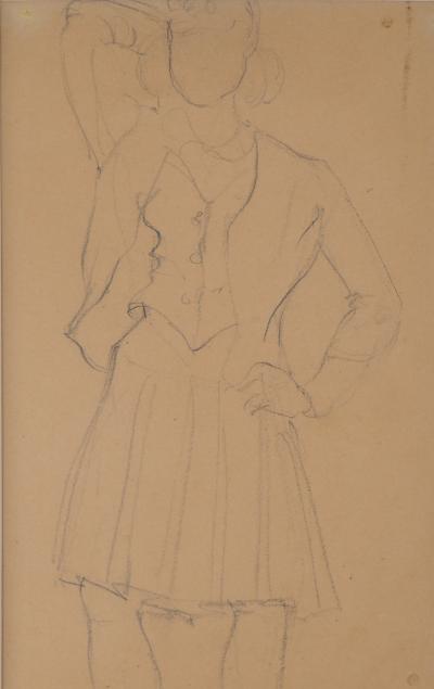 Emile Othon FRIESZ - Femme debout, c. 1920 - Dessin original, signé 2