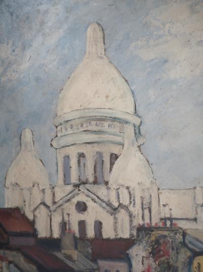 Elisée MACLET - Montmartre, le Sacré Coeur - Huile sur panneau, Signée 2