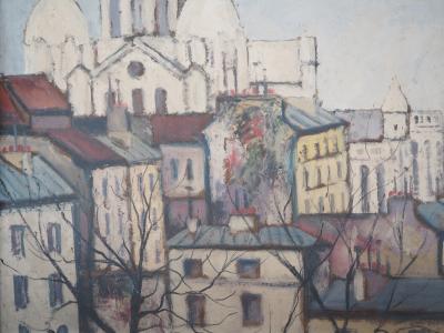 Elisée MACLET - Montmartre, le Sacré Coeur - Huile sur panneau, Signée 2