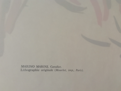 Marino MARINI - Cavalier, Lithographie originale pour XXe siècle 2